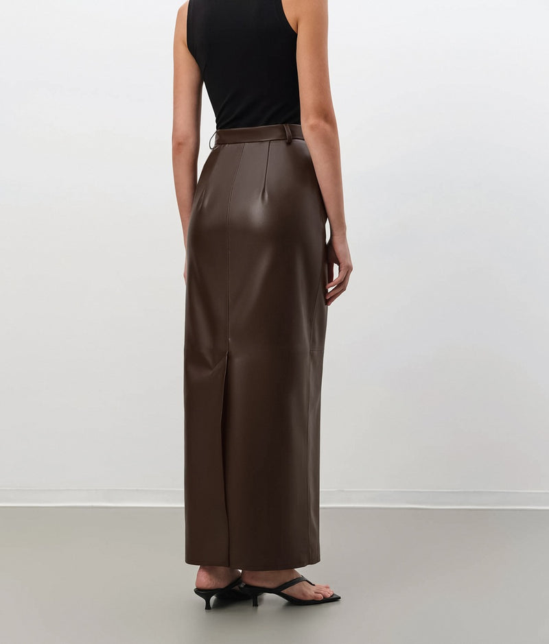 PU Leather High Waist Split Long Skirt GPBY SK8327