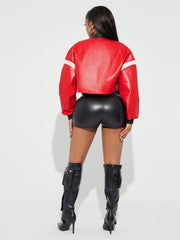 Letter Print Long Sleeve Jackets Coats YWXS K25L1586