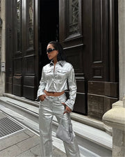 PU Leather Lapel Jacket Coats YUMT YMT118