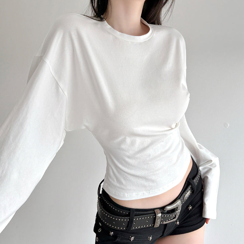Solid Color Long Sleeve T Shirts GWEN JWFT38497