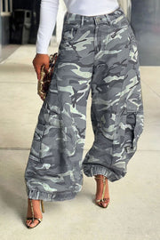 Camouflage Print Loose Wide Leg Pants GYLN 4322