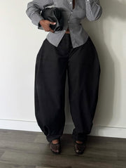 Solid Color Pleated Loose Lantern Pants LSD 2961