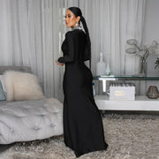 Hot Drill Long Sleeve Split Maxi Dress CYA 902278