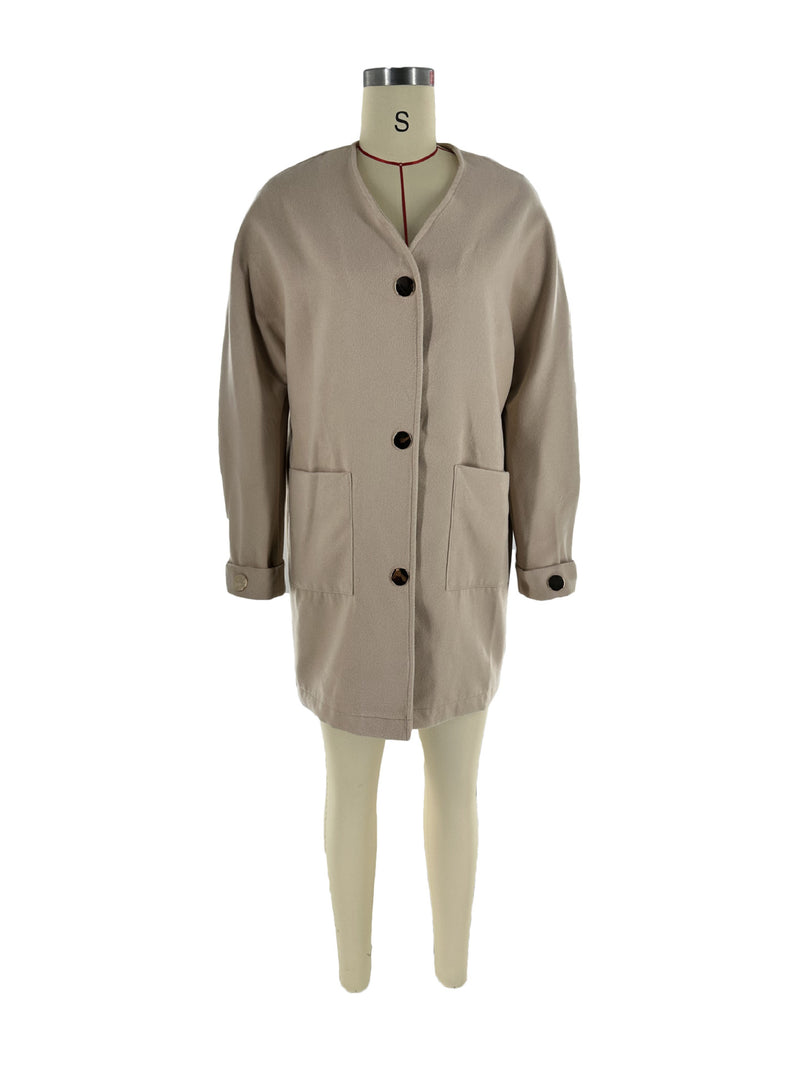 Solid Color Single Breasted Cardigan Jacket GFDY 1362