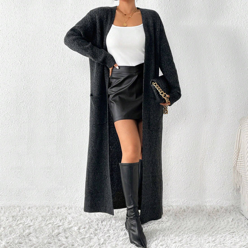 Long Sleeve Sweater Cardigan Long Coat GDAM 7188