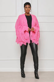 Solid Knits Tassel Cardigan Coat TR 1240
