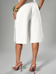 Solid Color Loose Wide Leg Fifth Pants CH 26200