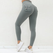 Solid Color High Waist Tight Sport Pants GQSA 8020
