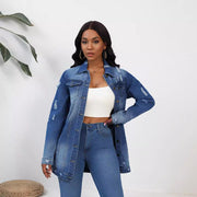 Washed Fashion Ripped Denim Jacket GKNF TSC 814