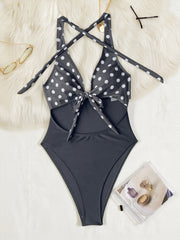 Polka Dot Print One Piece Swimsuit CASF 6836