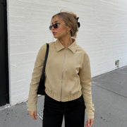Lapel Neck Zipper Long Sleeve Jackets GPKJ MR51635