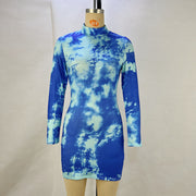 Long Sleeve Print Mini Dress GPBY JMD0079