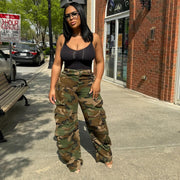 Camouflage Print Straight Pants LSD 24471