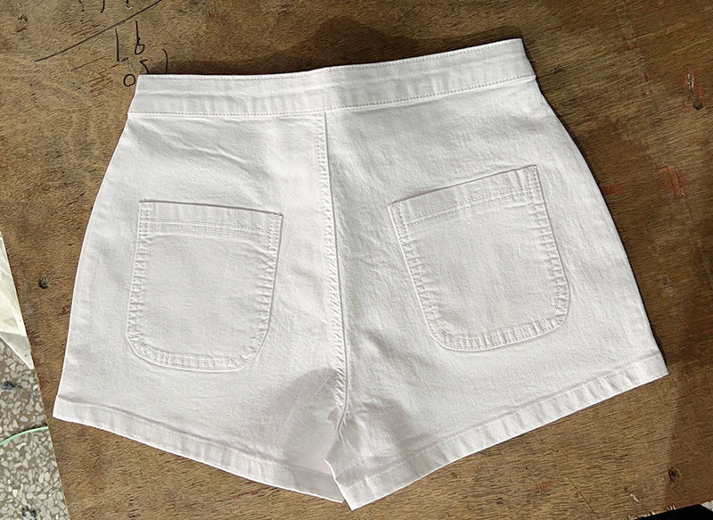 Casual High Waist Solid Denim Short GXJF Amy48 23016xt1688