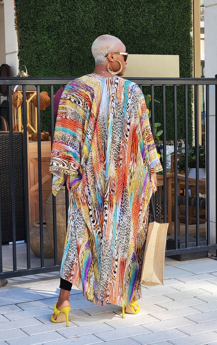 Chiffon Cardigan Long Jacket Poncho OLYF 6172