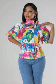 Casual Print Short Sleeve Shirts QYMF 3062