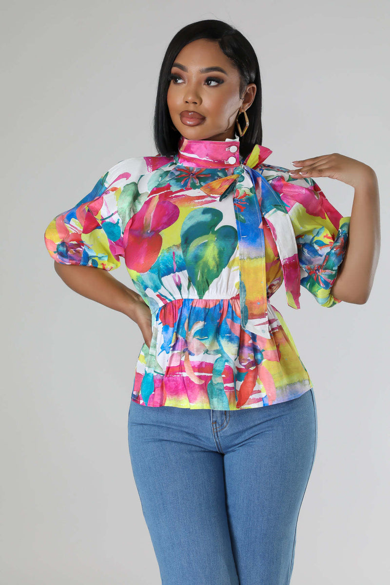 Casual Print Short Sleeve Shirts QYMF 3062