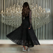 Lace See Through Long Sleeve Maxi Dress BY 7711