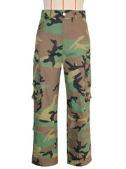 Camouflage Print Loose Straight Pants SH 391366