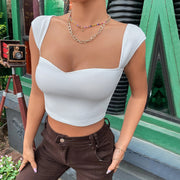 Square Neck Ultra Short Sleeveless Tank Top GYSQ CVCD0810