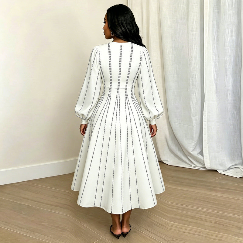 Long Sleeve Print Maxi Dress GQLK 6681