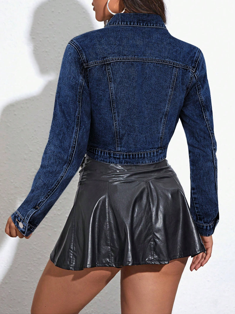 Retro Long Sleeve Denim Jacket GYXN 66329