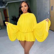 Ruched Long Sleeves Loose Bud Romper GXHF M80626