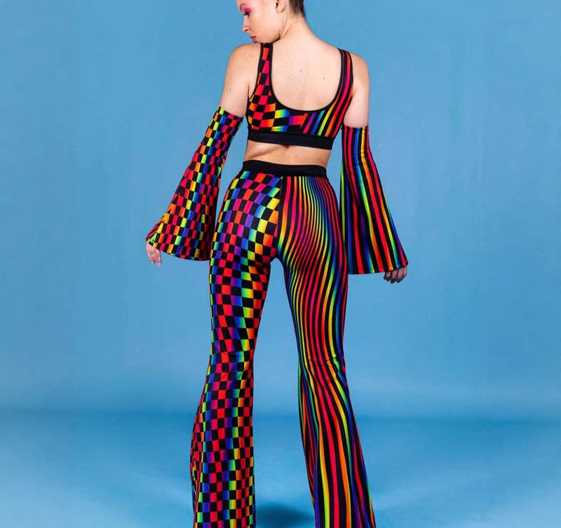 Irregular Colorful Print Pants GFMA TE2676