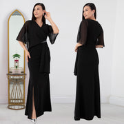 Hot Drill Chiffon Slim Maxi Dress BY 7372