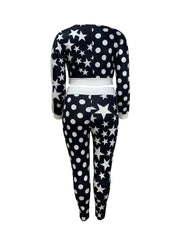Plus Size Stars Polka Dots Sport Pants Suit GAWE 5872