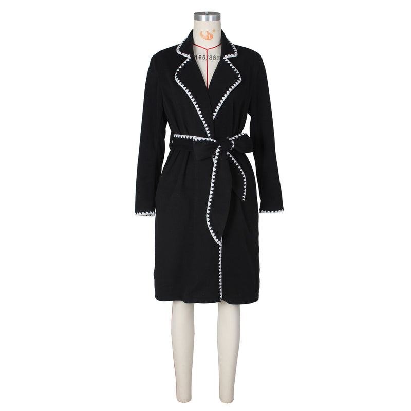 Long Sleeve Lapel Loose Long Coat ZSD 0644