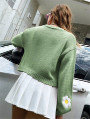 Floral Pattern Knit Sweater GZYF 1085