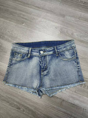 Hot Drill Contrast Color Denim Short GQLF 5800