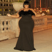 Plus Size Sexy Off shoulder Slim Elegant Maxi Dress NNWF 7781