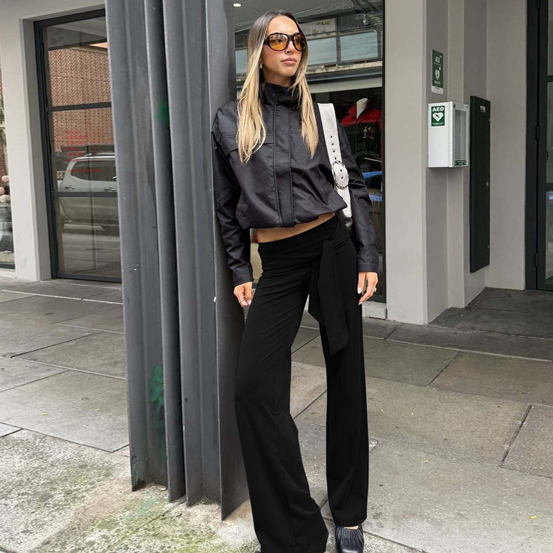 Loose Solid Color Patchwork Pants GLAG P6321383F