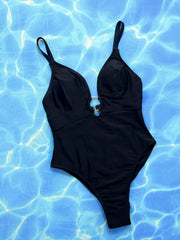 Solid Color Backless One Piece Swimsuit CSYZ D165W