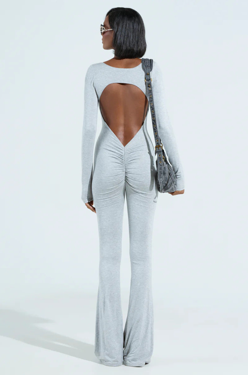 Long Sleeve Backless Yoga Sport Jumpsuit GQLK 0597