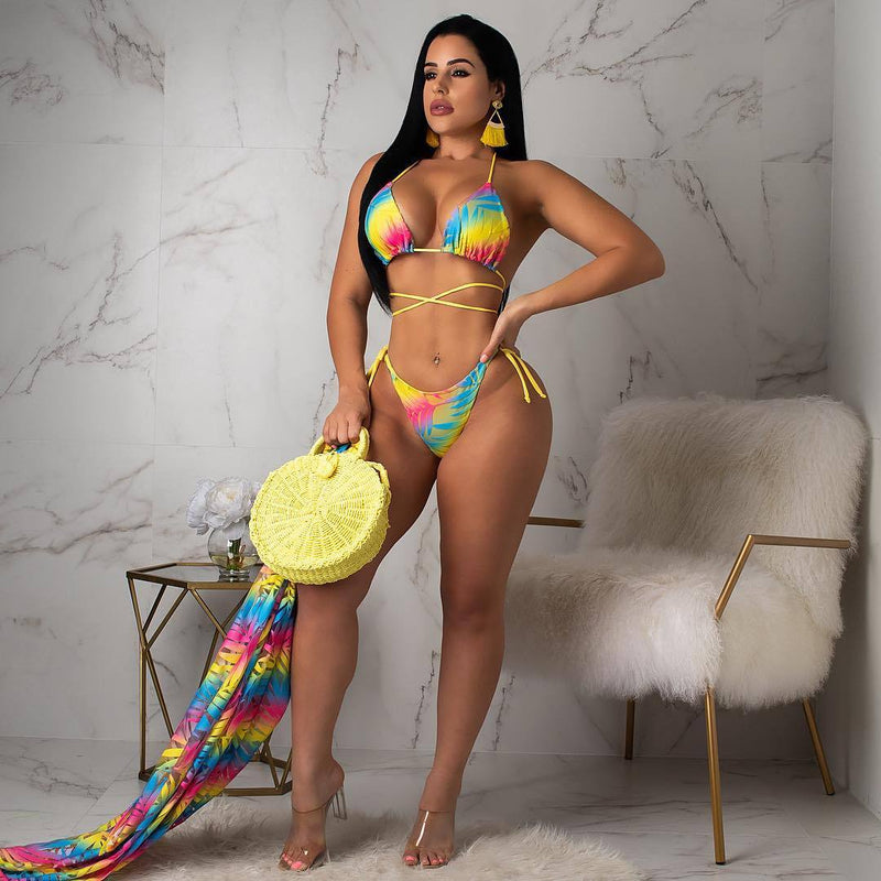 Sexy Printed 3pcs Swimsuit Bikini Set ORY 5097