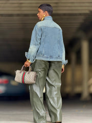 Stand Collar Denim Jackets GYLN 8755