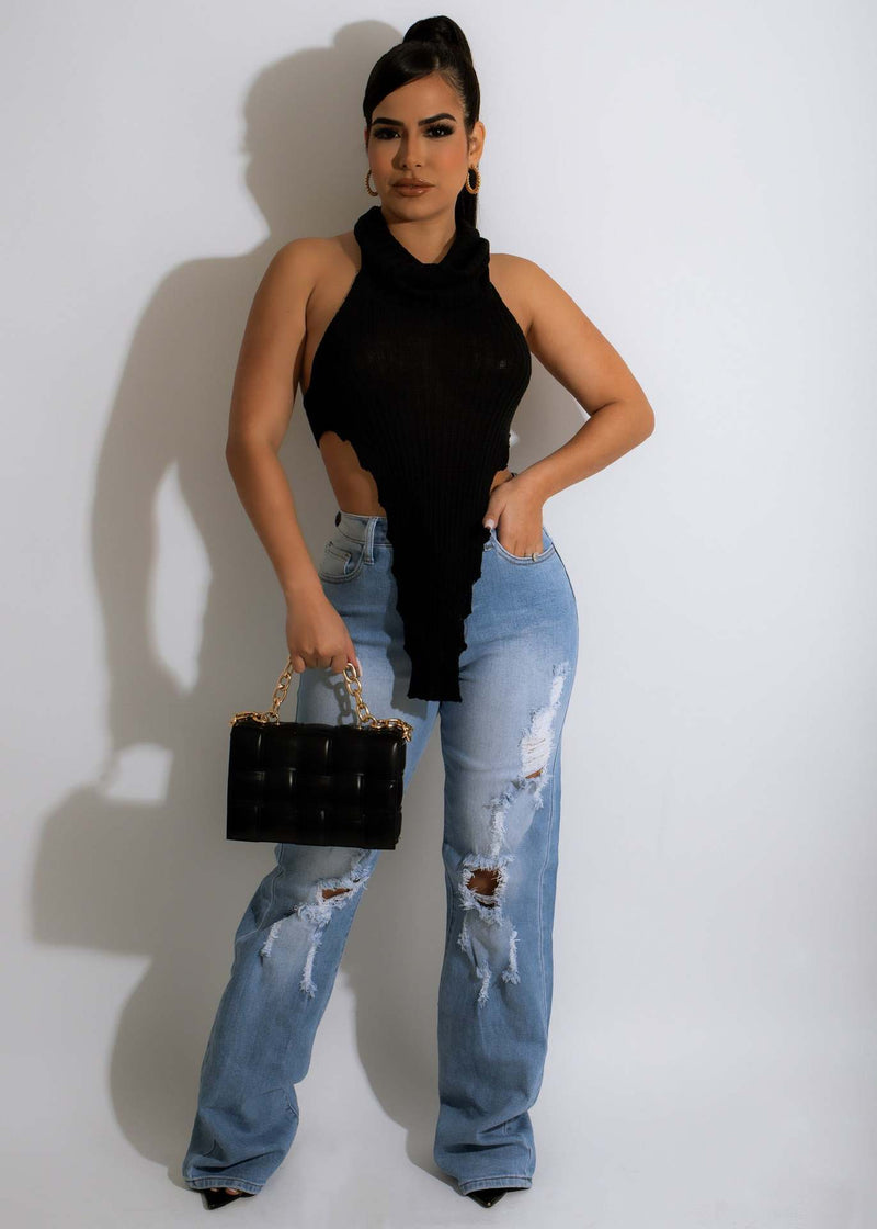 Sexy Halter Backless Irregular Top WSM 5308