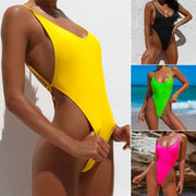 Solid Sexy Backless Thong Bikini One Piece Swimsuit CASF 8942
