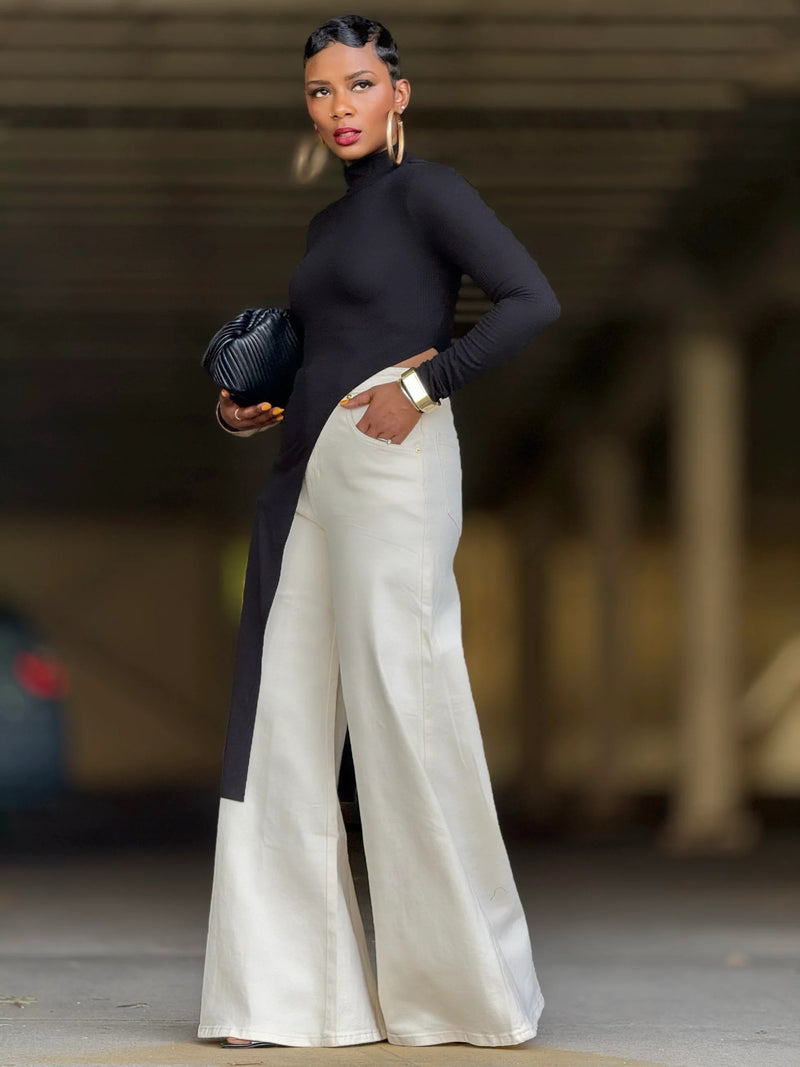 Retro White Micro Flared Jeans GYLN 1883