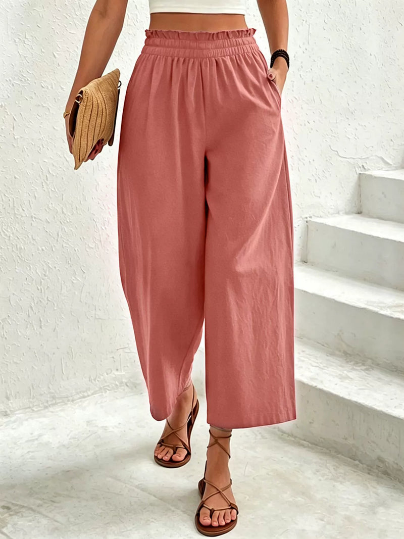 Solid Color Loose Straight Pants ZDF 33531
