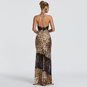Sleeveless Patchwork Mesh Maxi Dress GYME K6D15666A