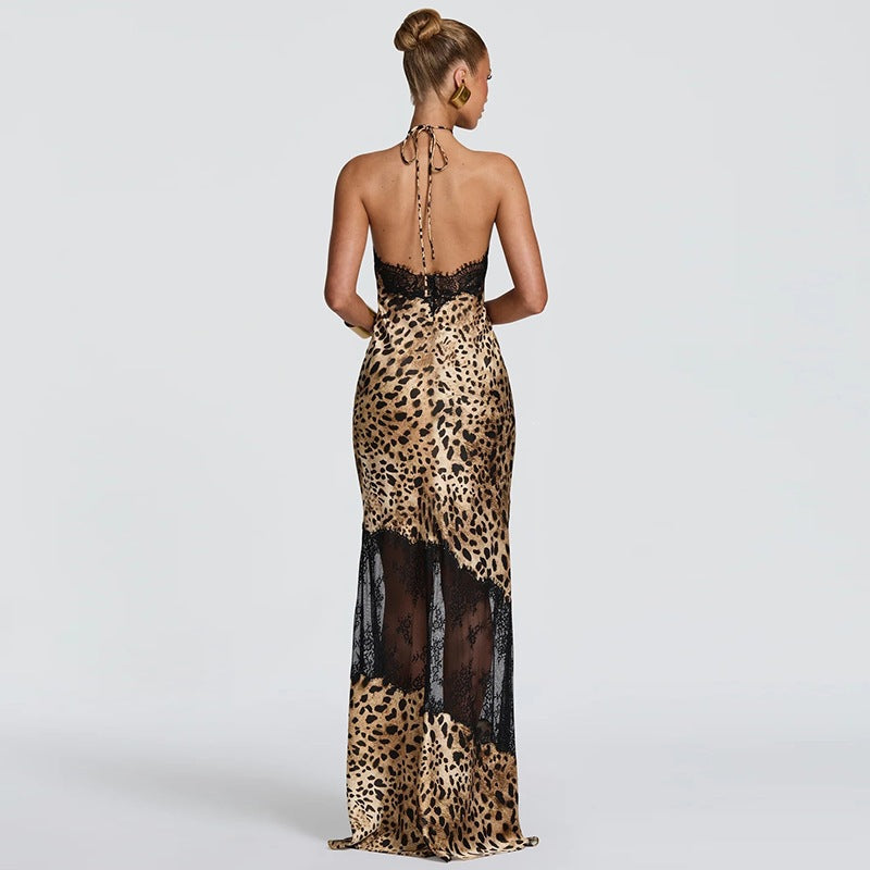Sleeveless Patchwork Mesh Maxi Dress GYME K6D15666A