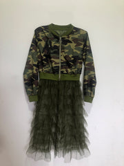 Printed Zipper Patchwork Mesh Lace Jacket Coat OMY 11029