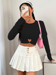 Long Sleeve Solid Color Love T Shirt GYSQ ZTDH0940