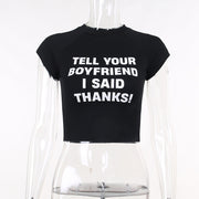 Short Sleeve Letter Print T Shirt GXJL 010