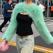 Furry Long Sleeve Ultra Short Jacket GPKJ MR51578