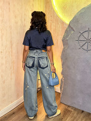 Plus Size Washed Straight Jeans GYLN 0520